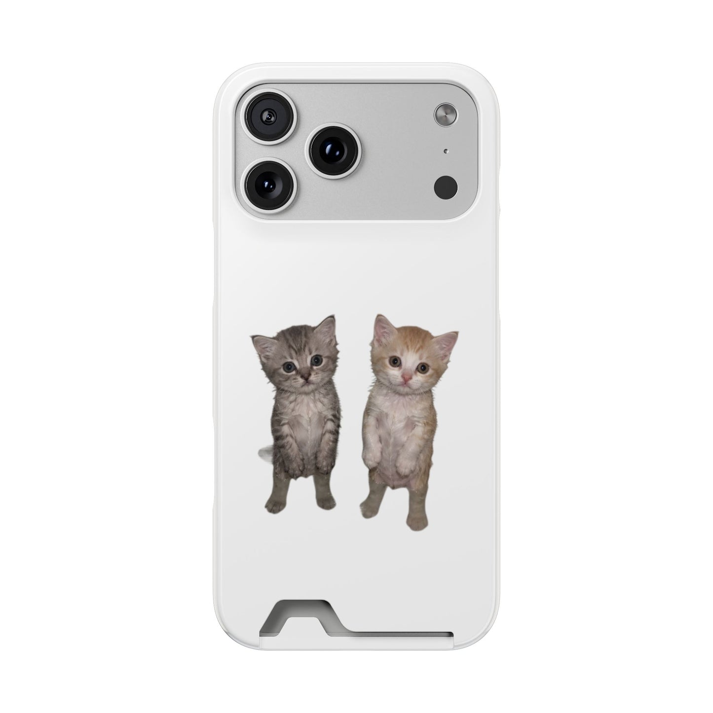Duo Cute Kitten Phone Case with Card Holder