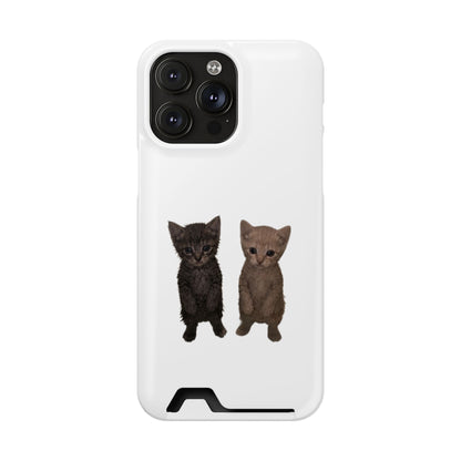 Cute Kitten Duo Phone Case with Card Holder