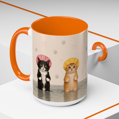 Cute Kittens in Shower Caps Accent Coffee Mug – 11/15oz