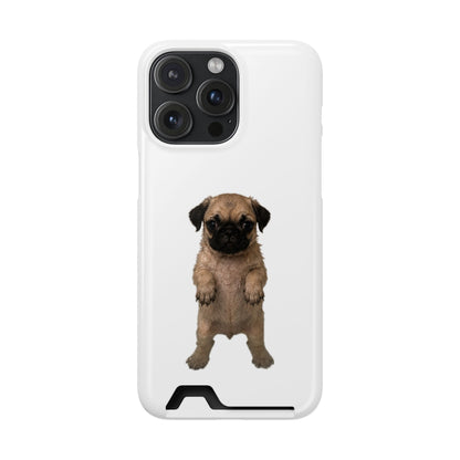 Cute Standing  Pug Card Holder Phone Case
