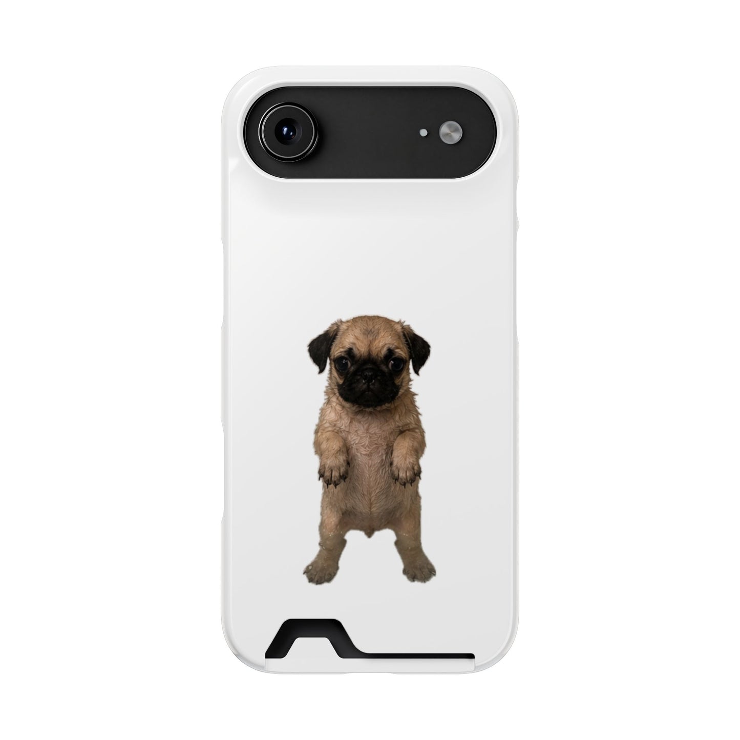 Cute Standing  Pug Card Holder Phone Case