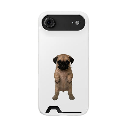 Cute Standing  Pug Card Holder Phone Case