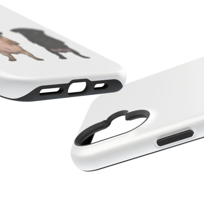 Cute Standing Pug Duo Magnetic Impact-Resistant Phone Case