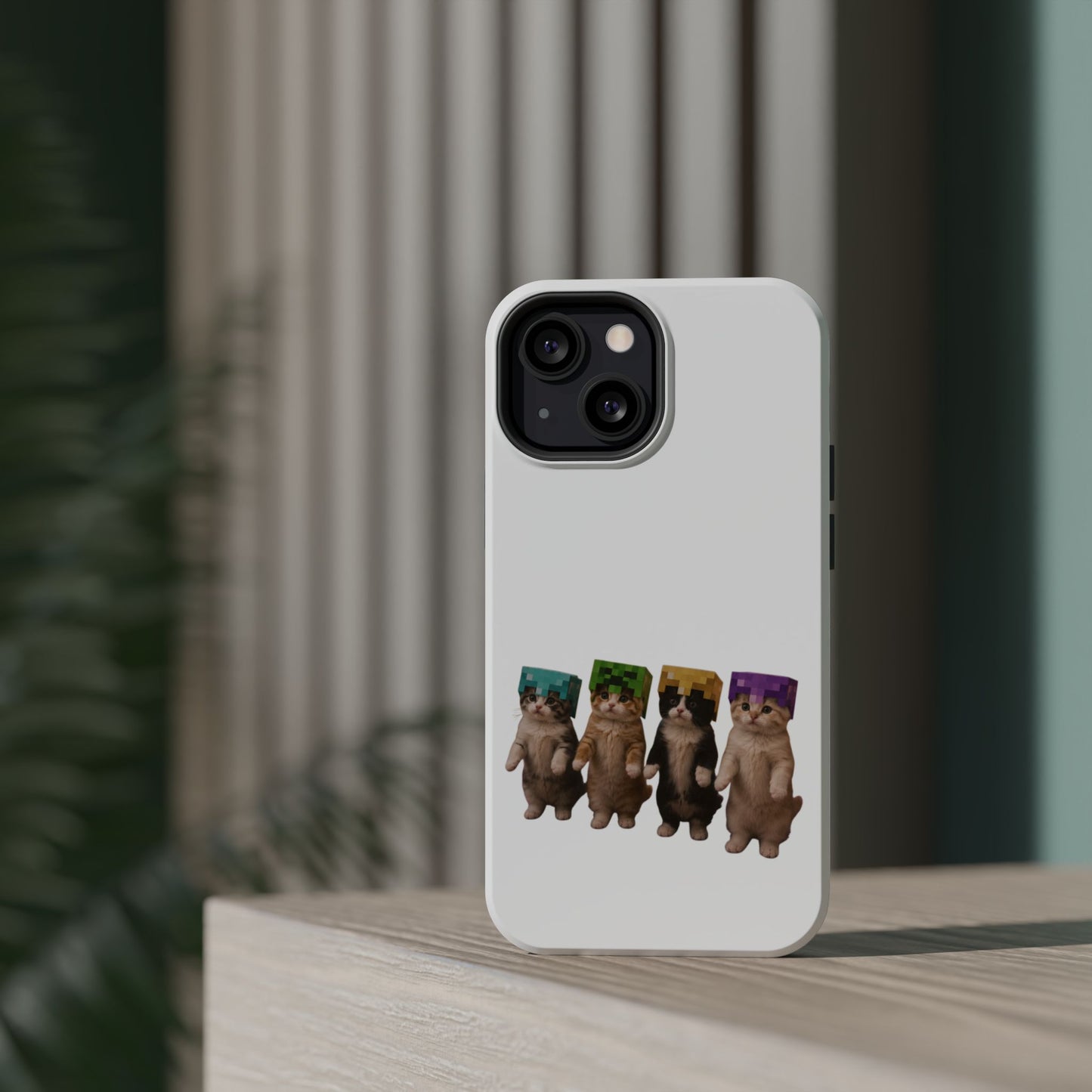 Dancing Kittens Minecraft Helmet Magnetic Impact-Resistant Phone Case