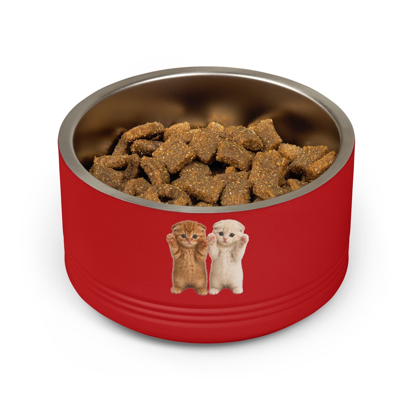Cute Cat Kitten Pair 18oz Stainless Pet Bowl