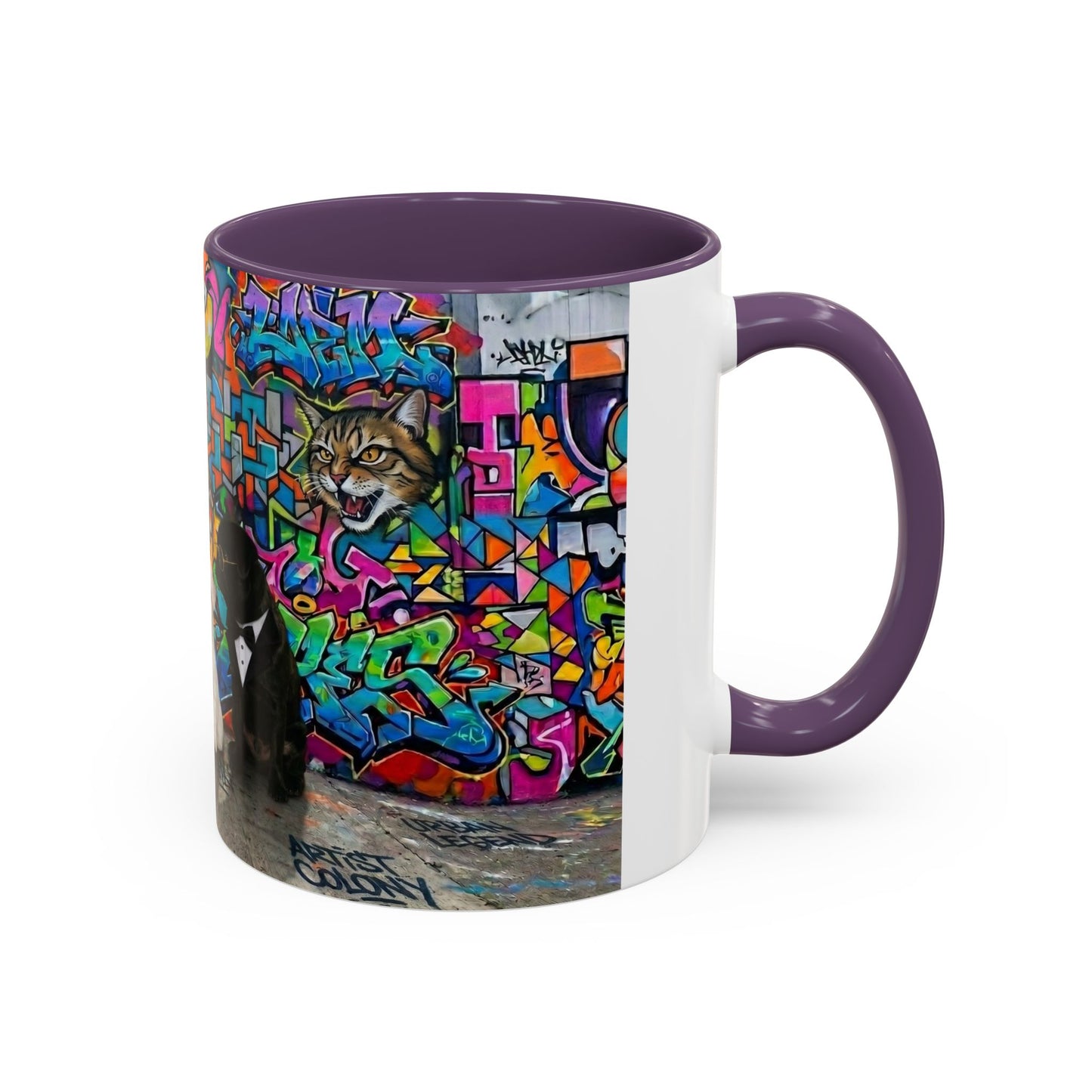 Graffiti Pets Coffee Mug — Colorful Street Art Dog & Cat Accent Mug (11/15oz)