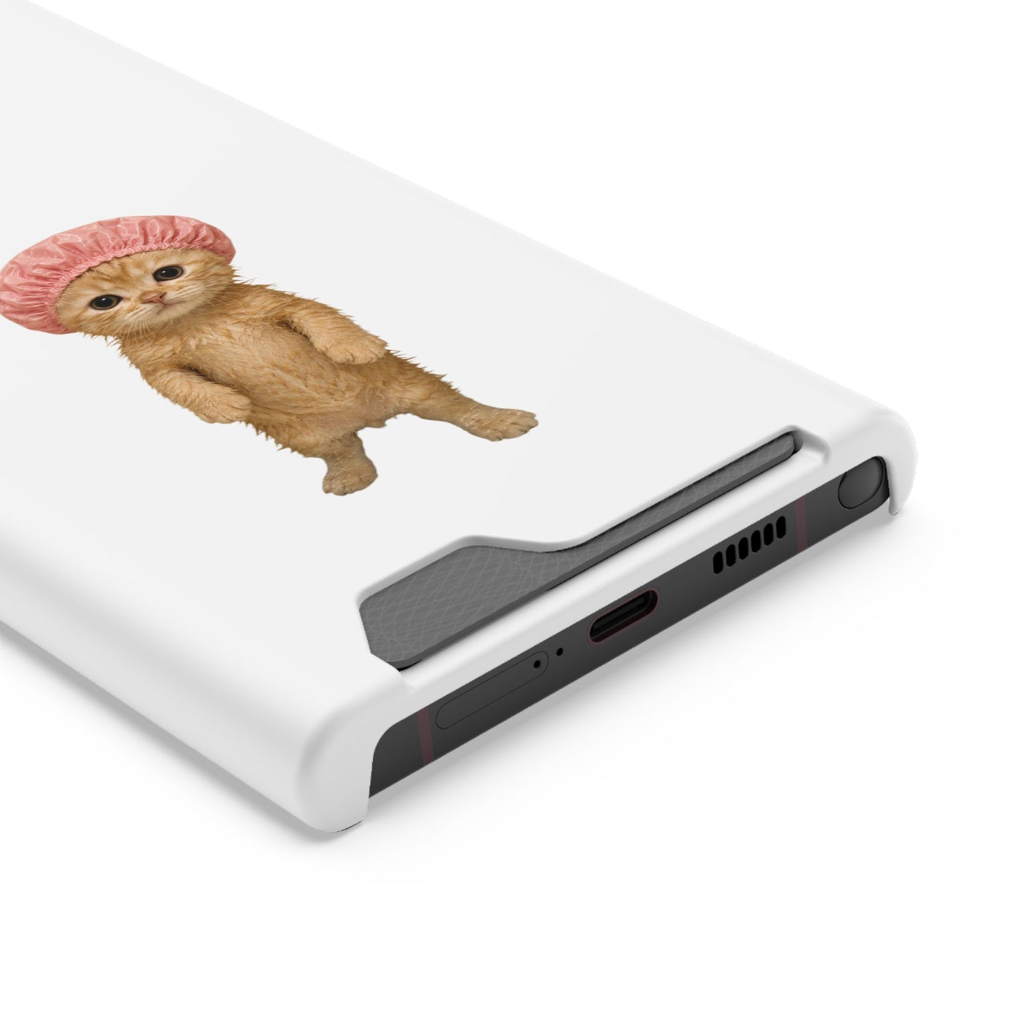 Cute Cat Shower Cap Phone Card Case