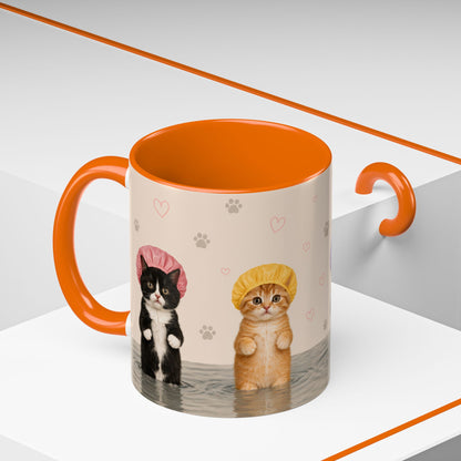 Cute Kittens in Shower Caps Accent Coffee Mug – 11/15oz