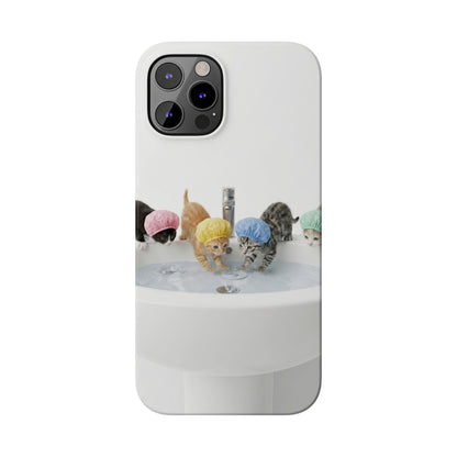 Slim Phone Case — Cute Kittens in Bathtub Design