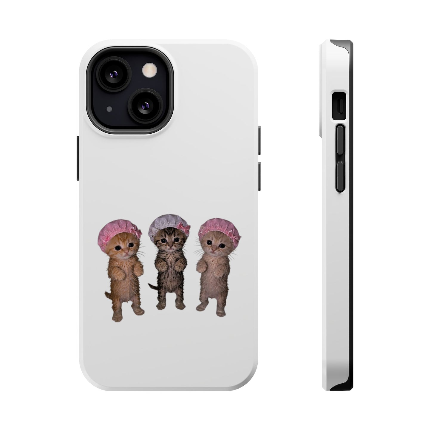 Cute Standing Kittens with Shower Caps  Phone Case