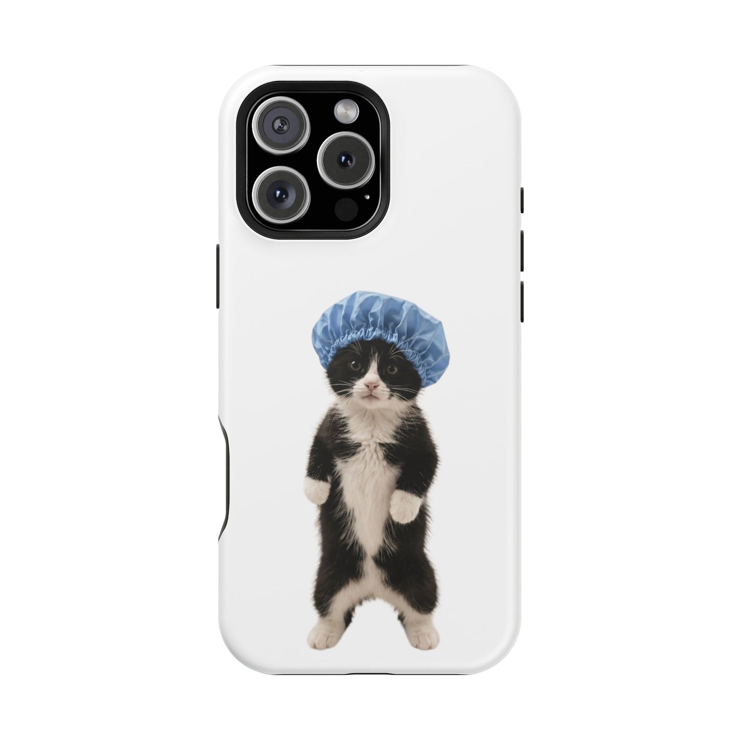 Cute Cat in Shower Cap Magnetic Impact-Resistant Phone Case