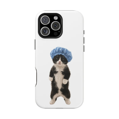 Cute Cat in Shower Cap Magnetic Impact-Resistant Phone Case