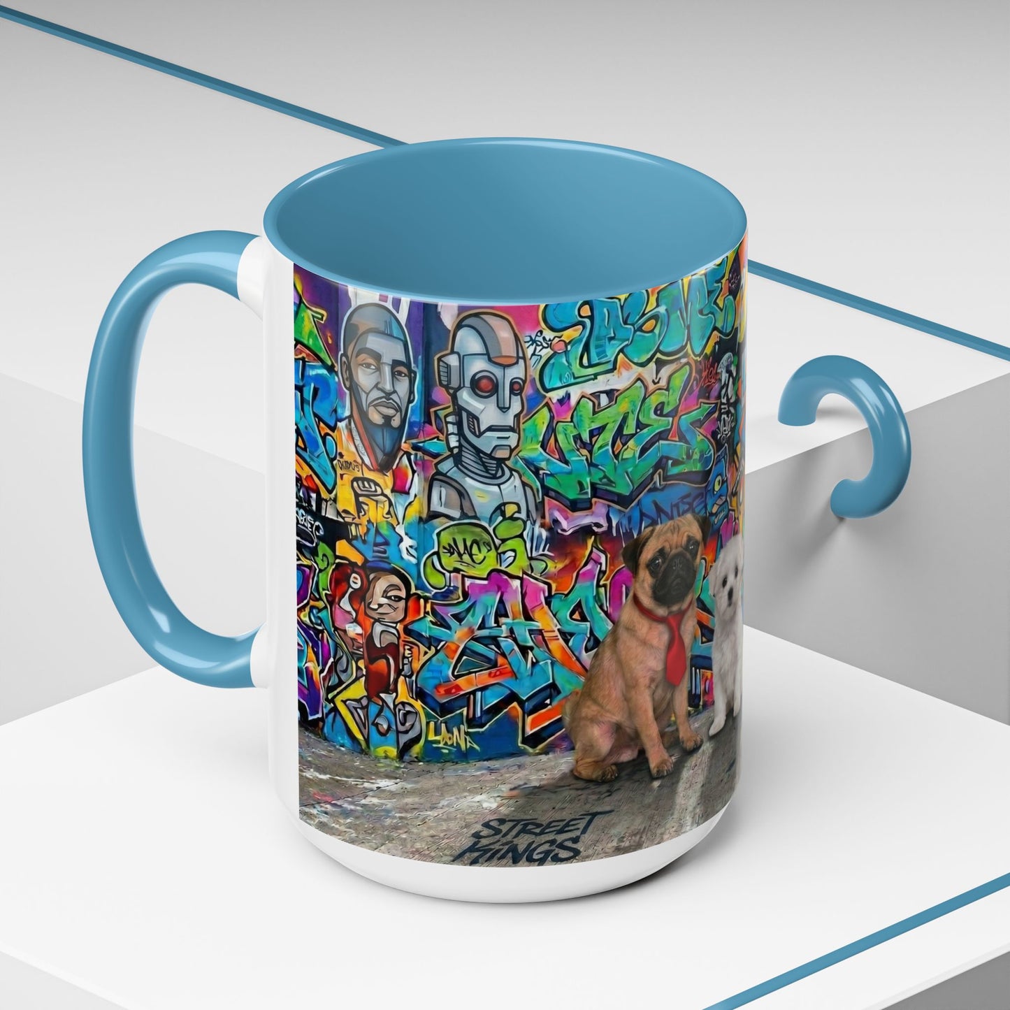 Graffiti Pets Coffee Mug — Colorful Street Art Dog & Cat Accent Mug (11/15oz)