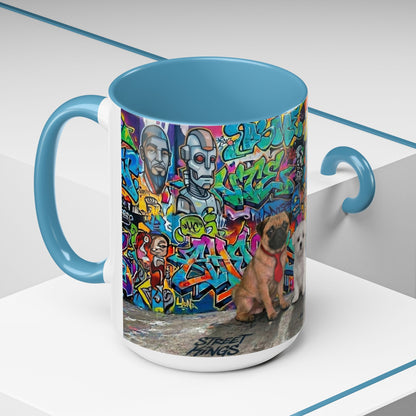 Graffiti Pets Coffee Mug — Colorful Street Art Dog & Cat Accent Mug (11/15oz)