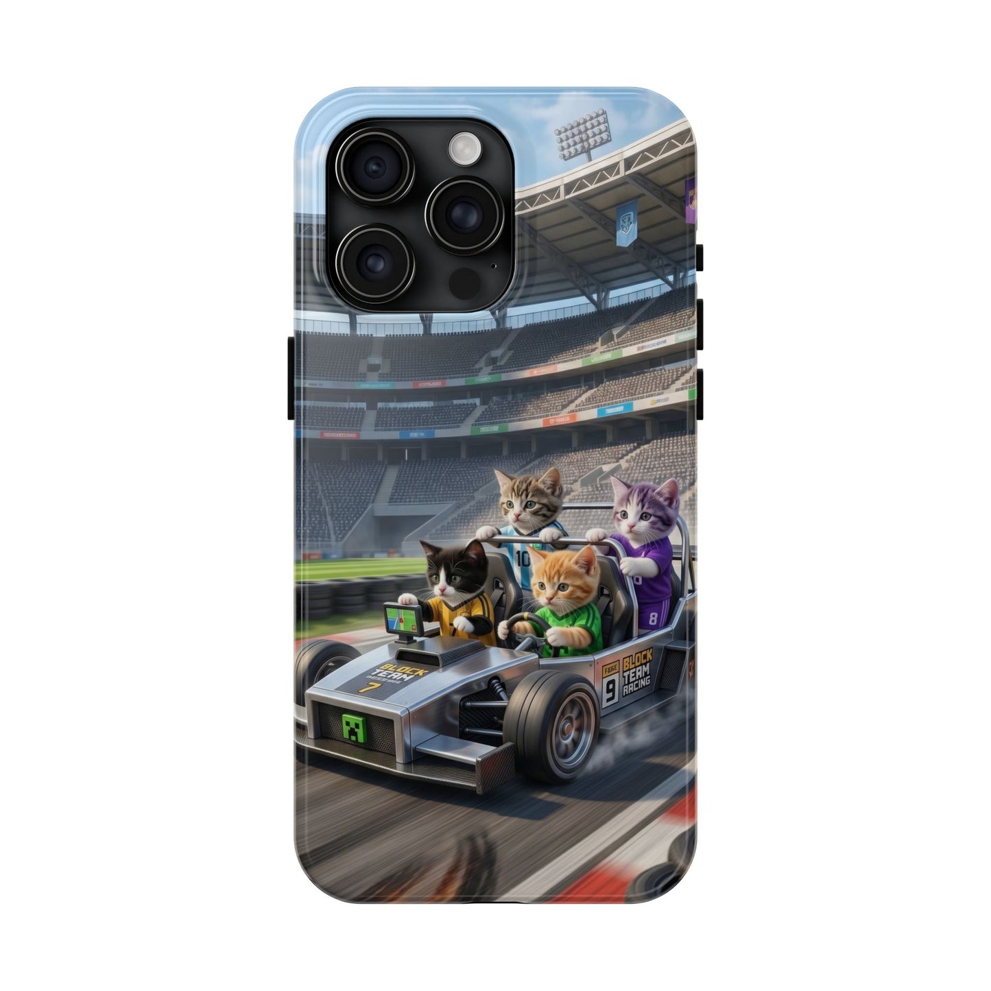 Racing Cats Tough Phone Case — Cute Kittens Driving Racecar Phone Cover