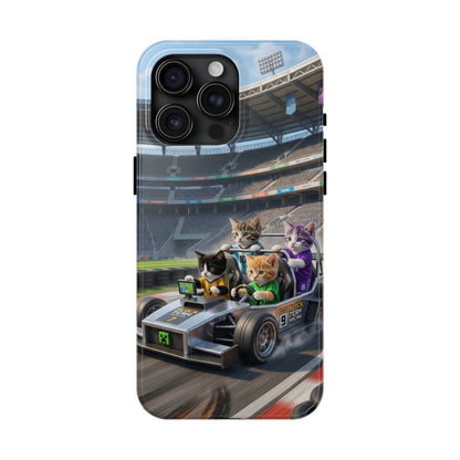 Racing Cats Tough Phone Case — Cute Kittens Driving Racecar Phone Cover