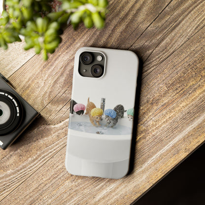 Slim Phone Case — Cute Kittens in Bathtub Design