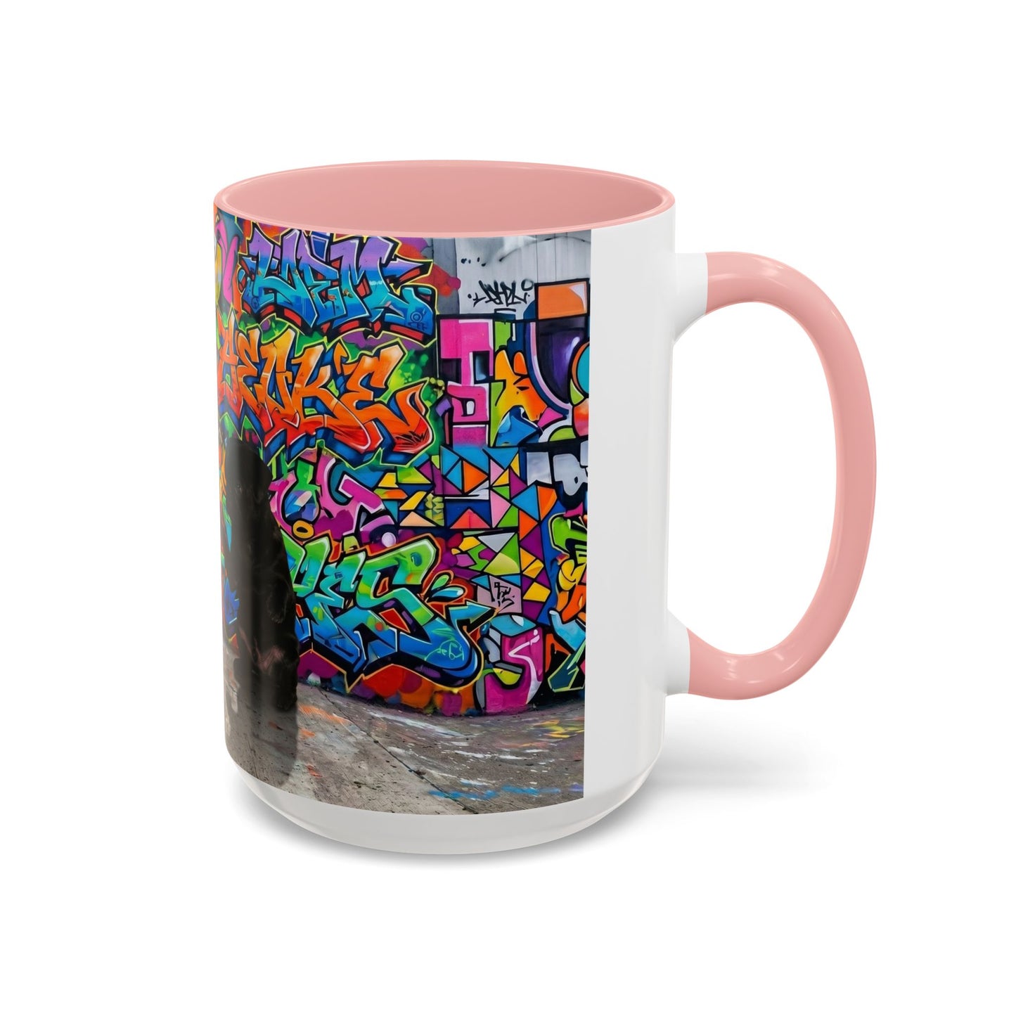 Graffiti Pug Coffee Mug — Colorful Street Art Accent Mug (11/15oz)