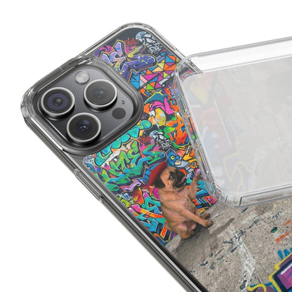 Clear Phone Case — Colorful Graffiti Pugs Design