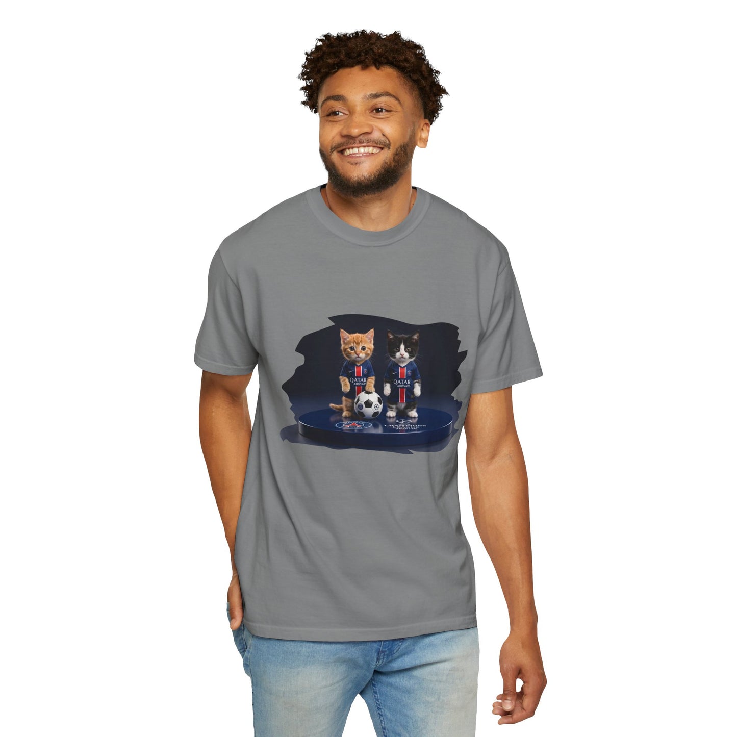 Cat Soccer Players T‑Shirt — Cute Kitten Football Graphic Tee