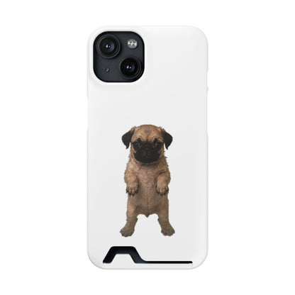 Cute Standing  Pug Card Holder Phone Case