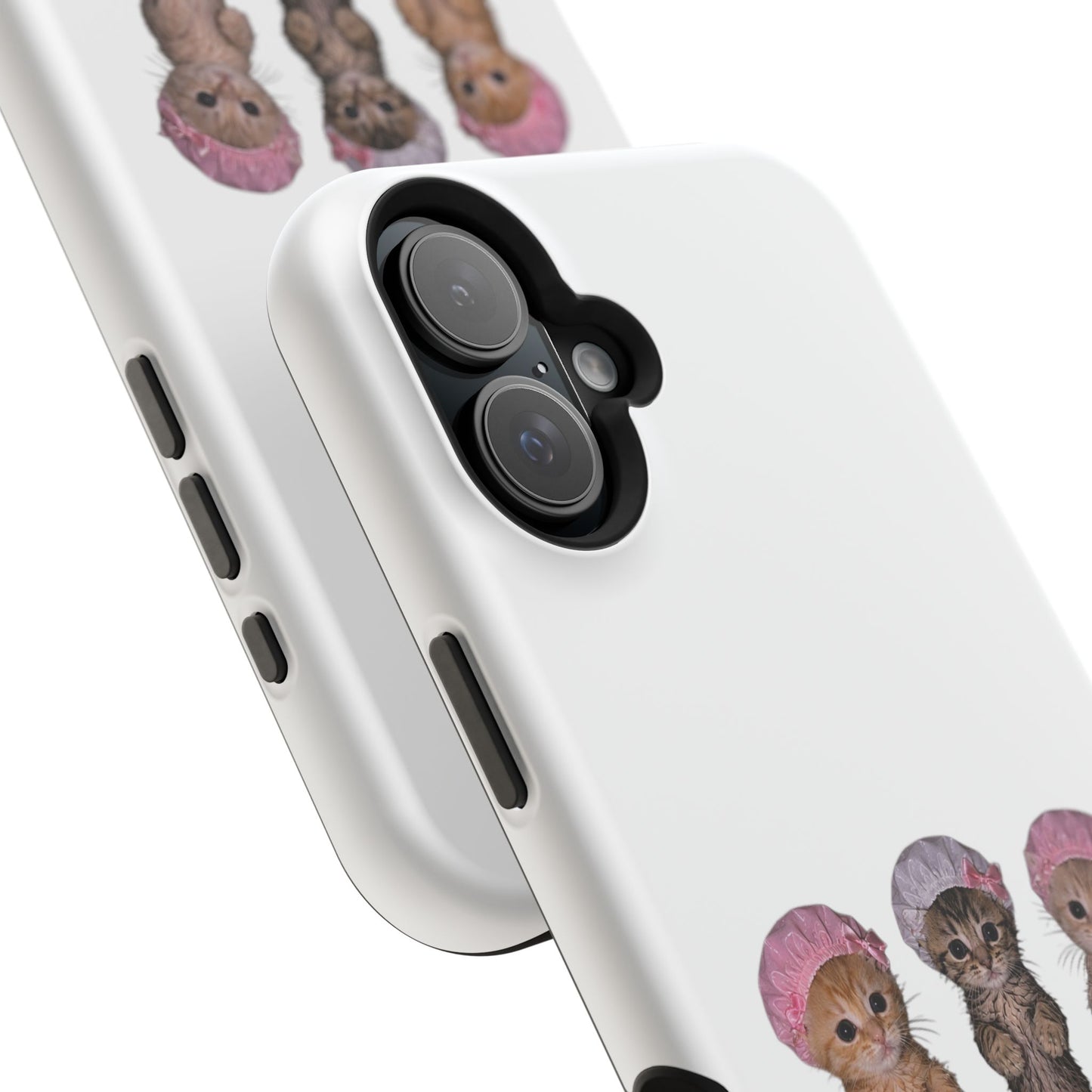 Cute Standing Kittens with Shower Caps  Phone Case