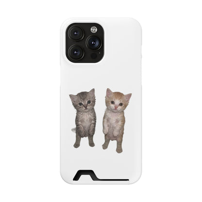 Duo Cute Kitten Phone Case with Card Holder
