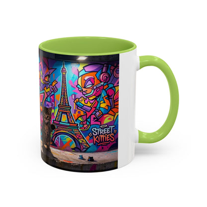Street Kitties Graffiti Coffee Mug — Colorful Cat Art Accent Mug (11/15oz)