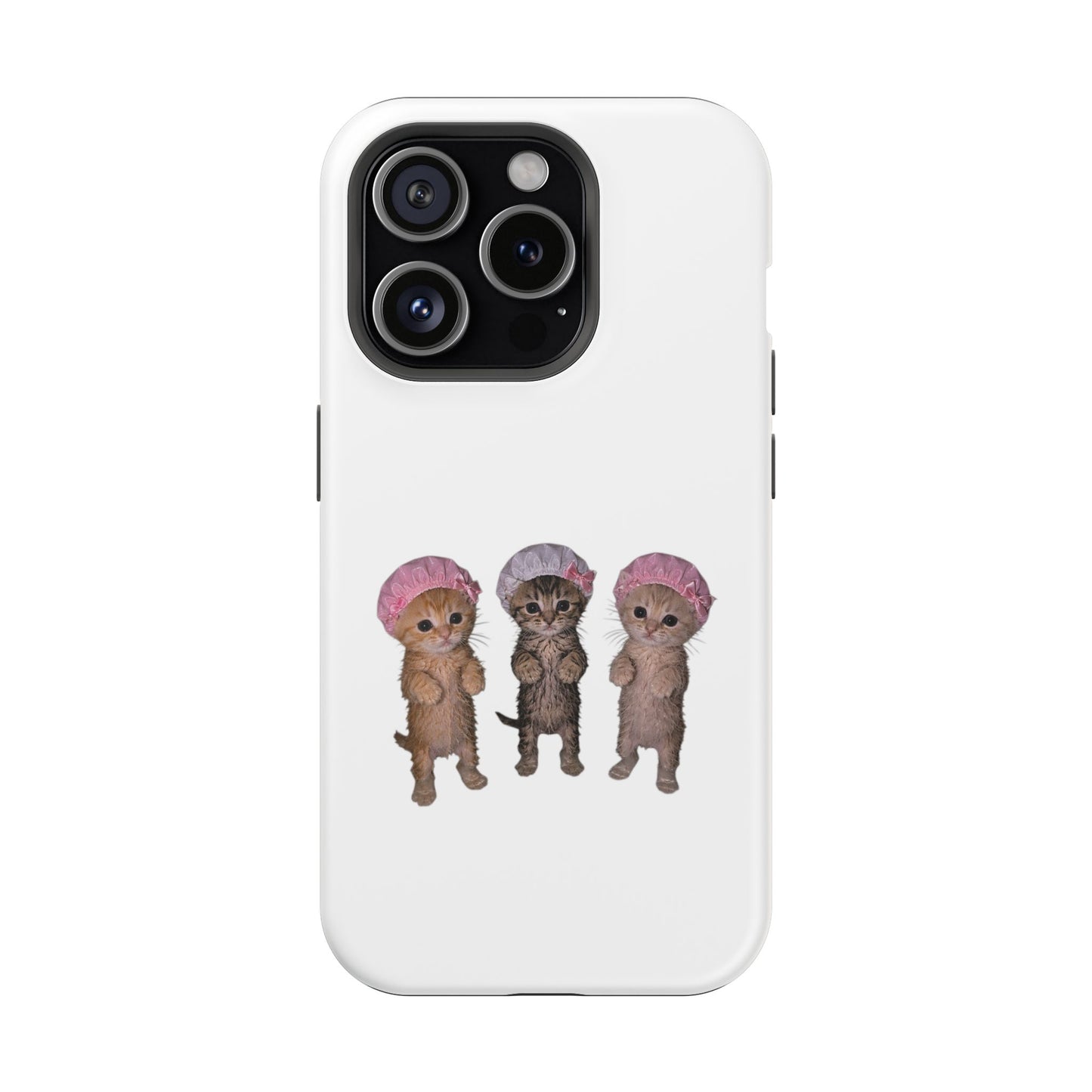 Cute Standing Kittens with Shower Caps  Phone Case