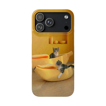 Cat Cozy Phone Case – Cute Kittens in Yellow Living Room Snap Case