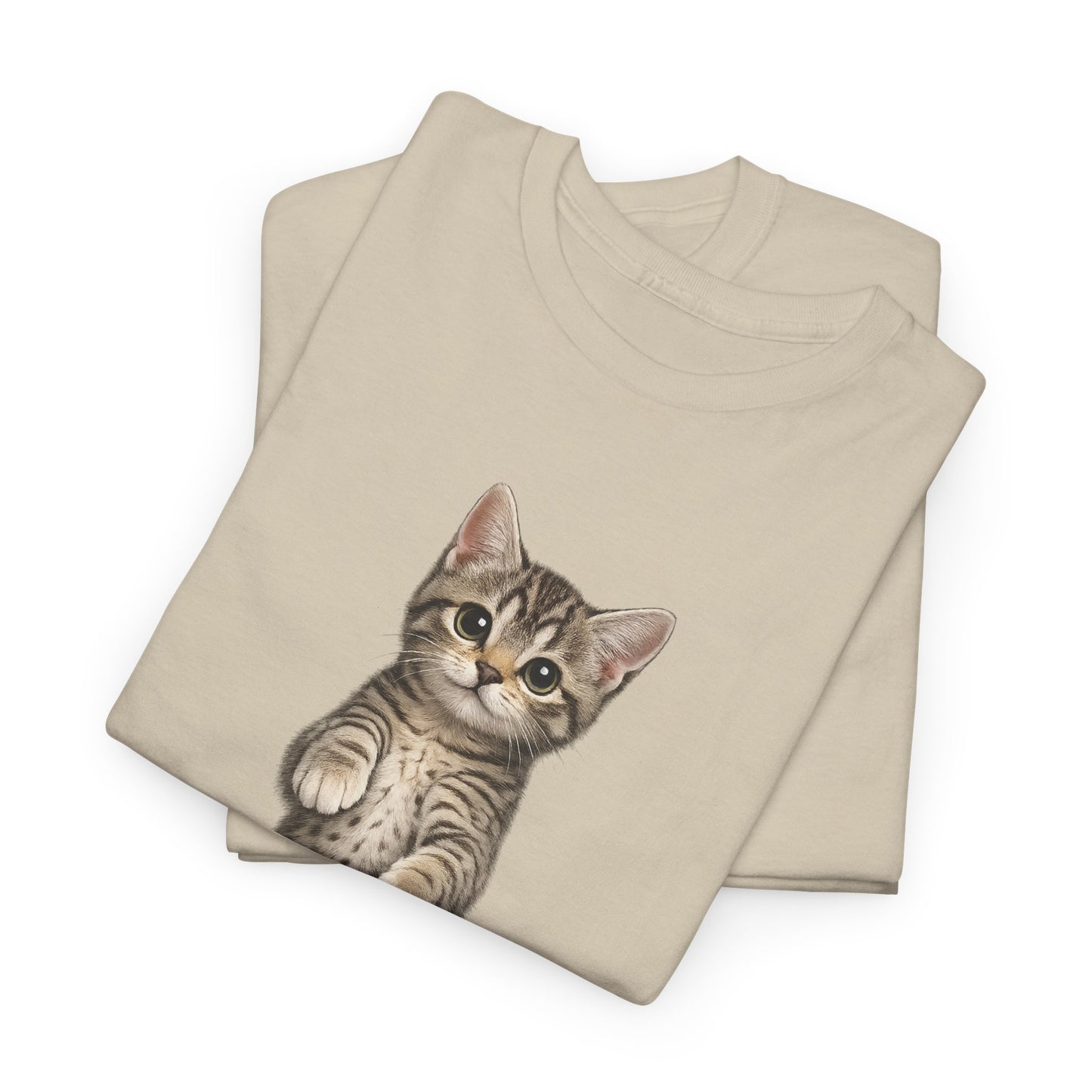 Standing Tabby Kitten T-Shirt — Cute Cat Graphic Tee for Cat Lovers
