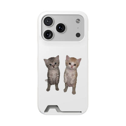 Duo Cute Kitten Phone Case with Card Holder