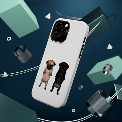 Cute Standing Pug Duo Magnetic Impact-Resistant Phone Case