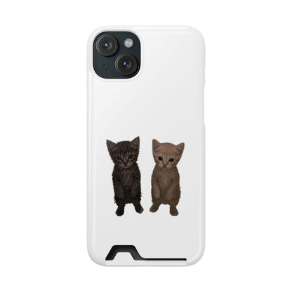 Cute Kitten Duo Phone Case with Card Holder