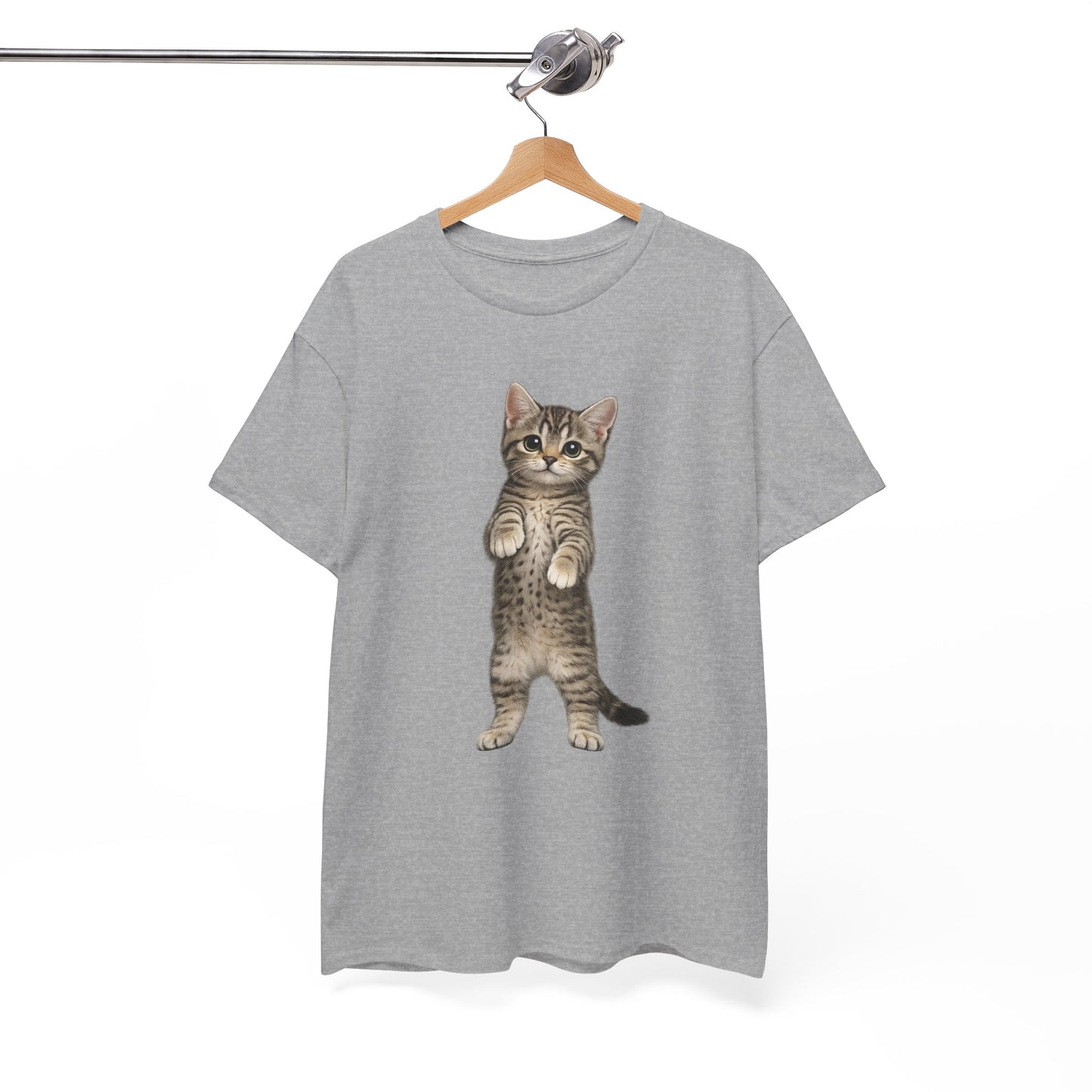 Standing Tabby Kitten T-Shirt — Cute Cat Graphic Tee for Cat Lovers