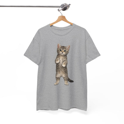 Standing Tabby Kitten T-Shirt — Cute Cat Graphic Tee for Cat Lovers