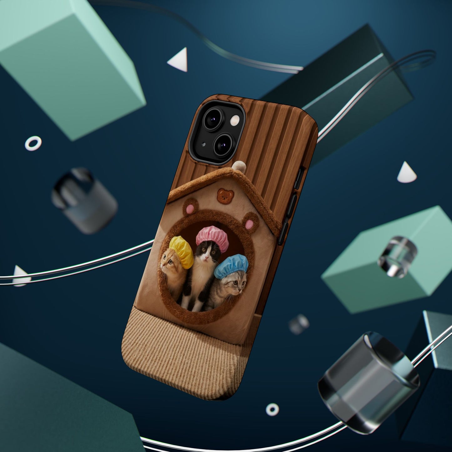 Cute Kittens in Cozy House Phone Case — Magnetic Impact-Resistant Case