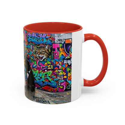 Graffiti Pets Coffee Mug — Colorful Street Art Dog & Cat Accent Mug (11/15oz)