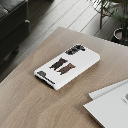Cute Kitten Duo Phone Case with Card Holder
