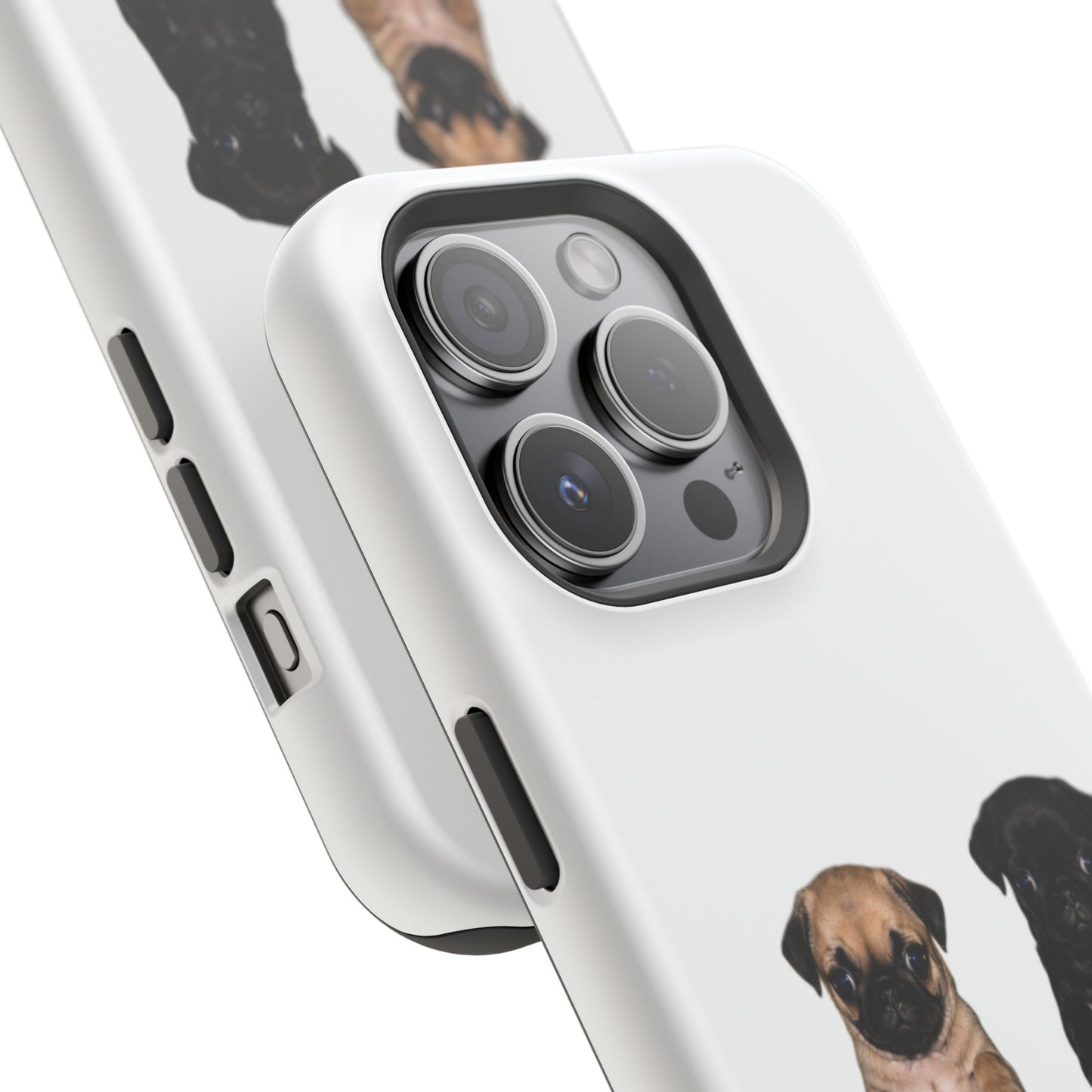 Cute Standing Pug Duo Magnetic Impact-Resistant Phone Case