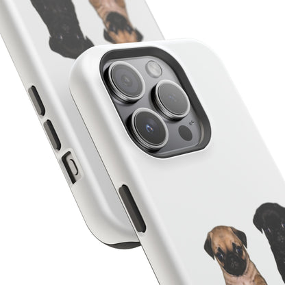 Cute Standing Pug Duo Magnetic Impact-Resistant Phone Case