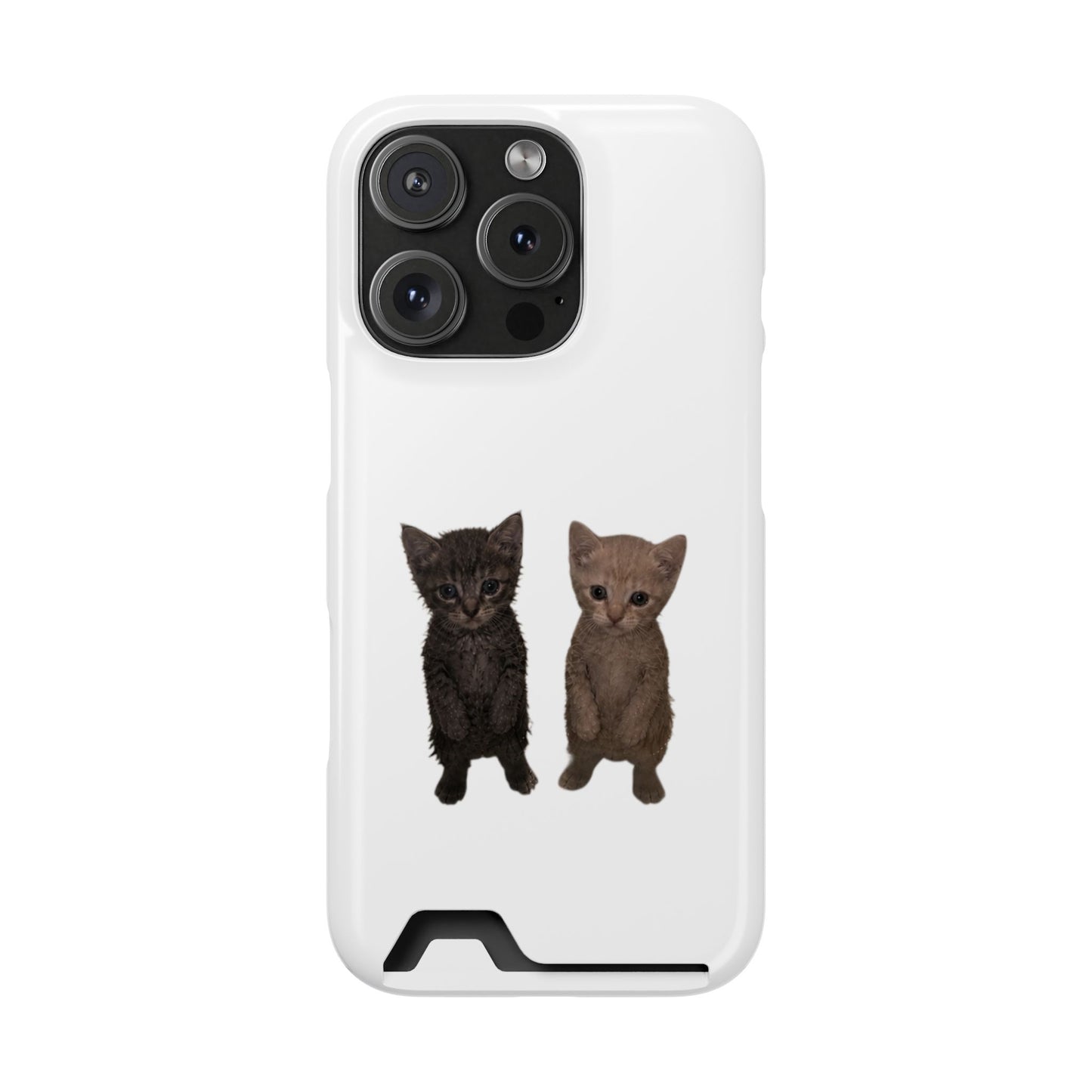 Cute Kitten Duo Phone Case with Card Holder