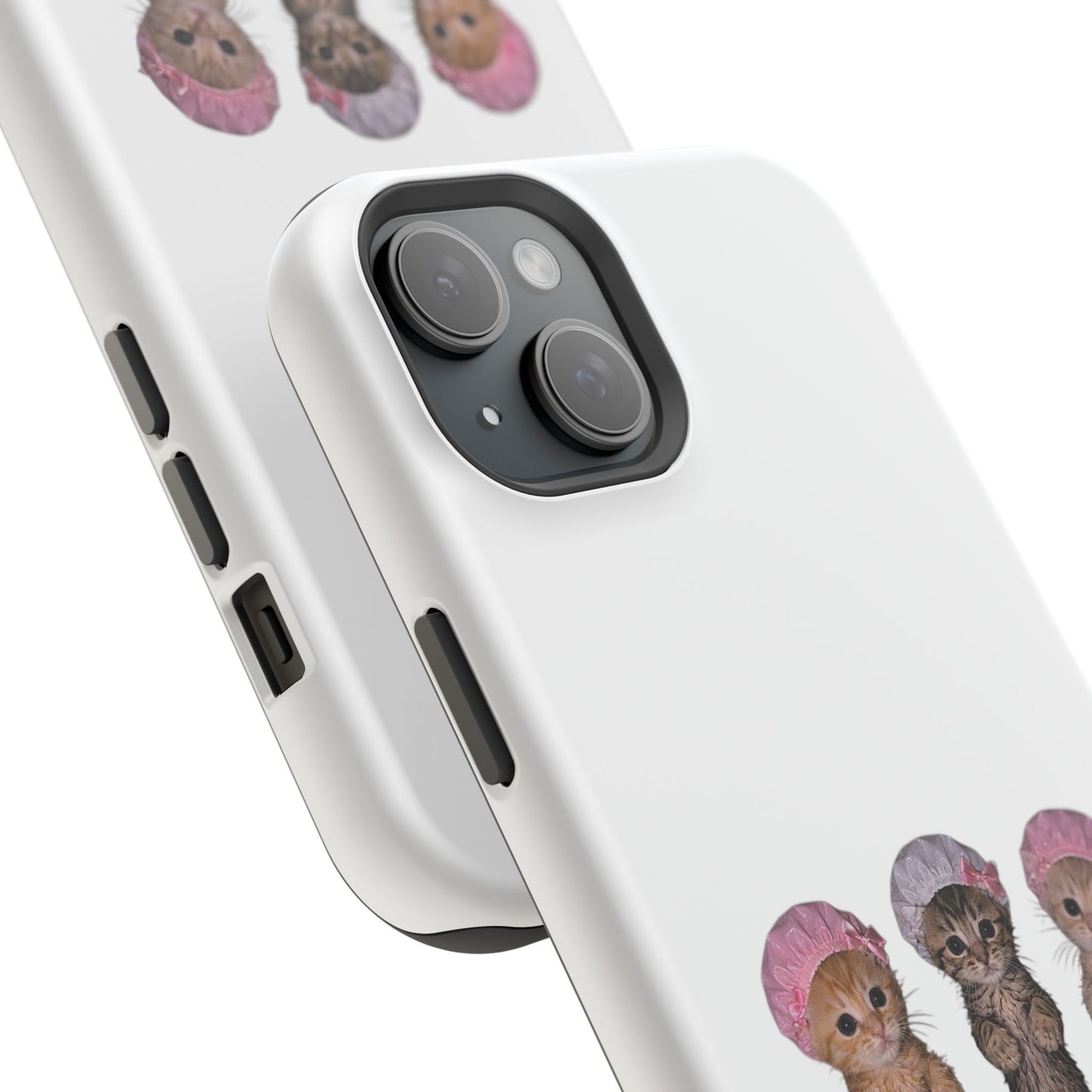 Cute Standing Kittens with Shower Caps  Phone Case