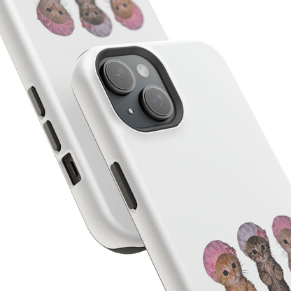 Cute Standing Kittens with Shower Caps  Phone Case