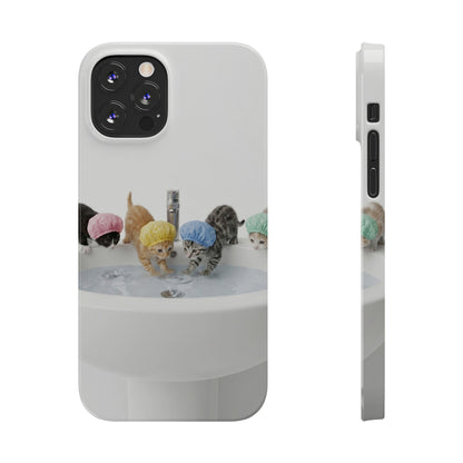 Slim Phone Case — Cute Kittens in Bathtub Design