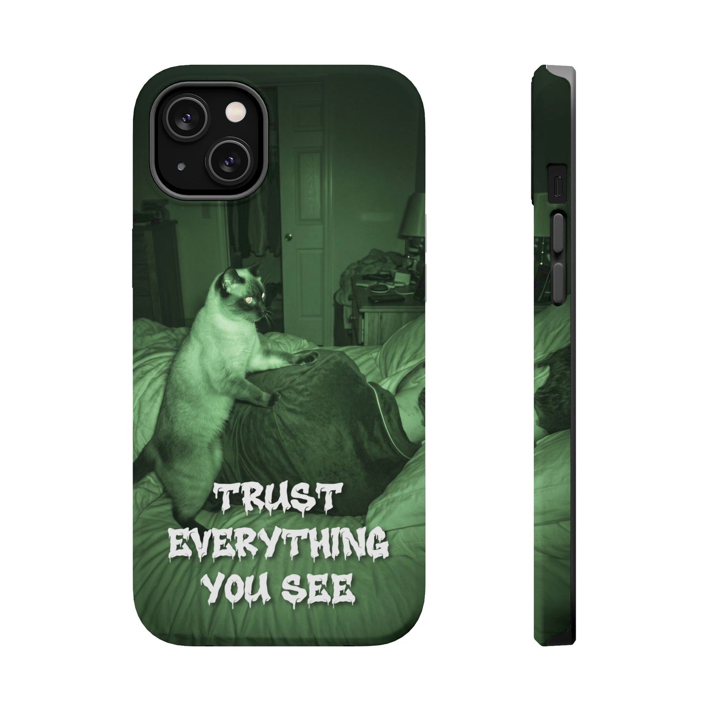 Phone Case 'Trust Everything You See' Green Dog Photo Magnetic Impact-Resistant Case
