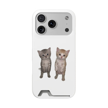 Duo Cute Kitten Phone Case with Card Holder