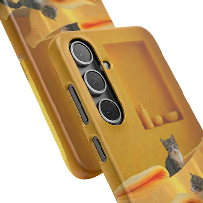 Cat Cozy Phone Case – Cute Kittens in Yellow Living Room Snap Case