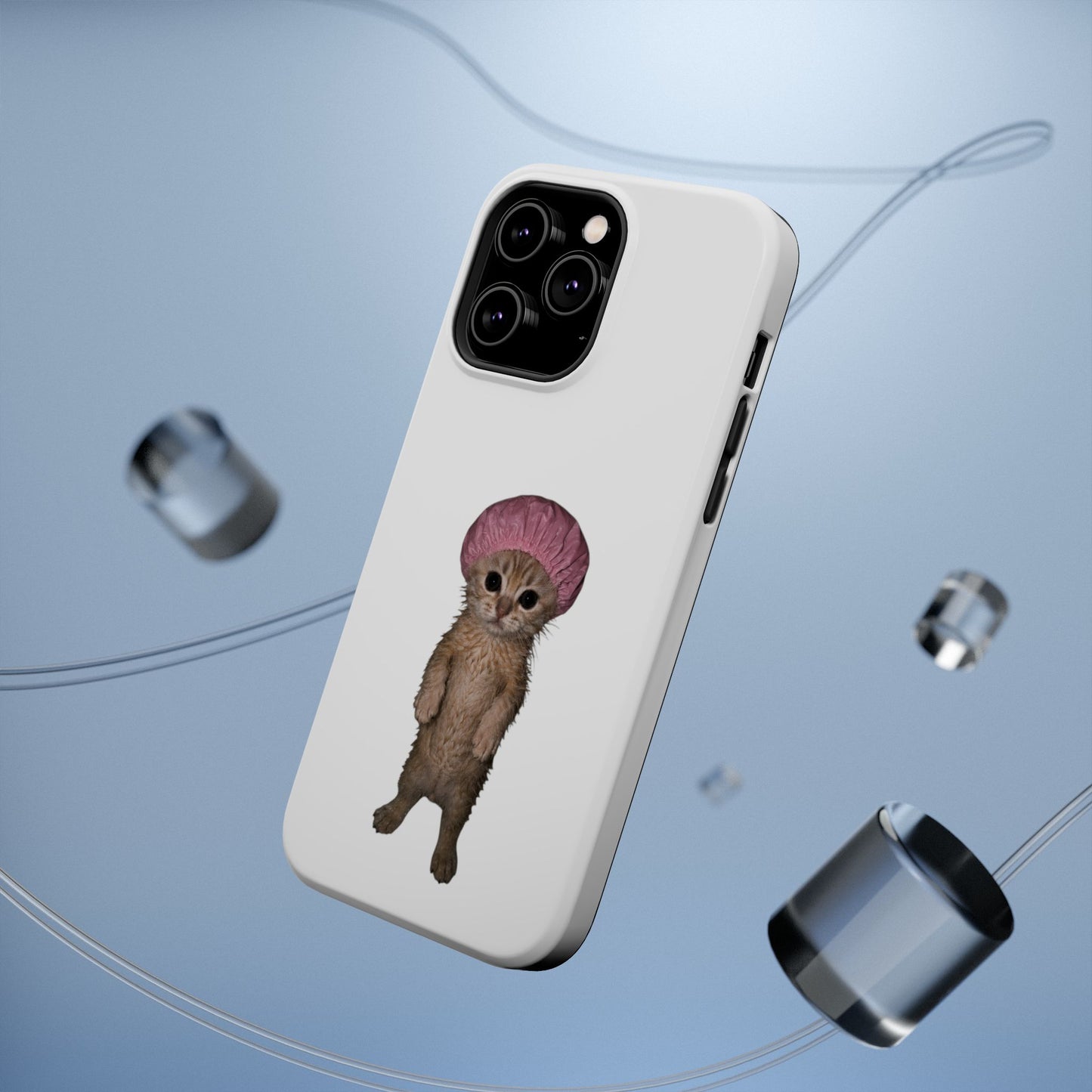 Cute Kitten in Shower Cap  Magnetic Impact-Resistant