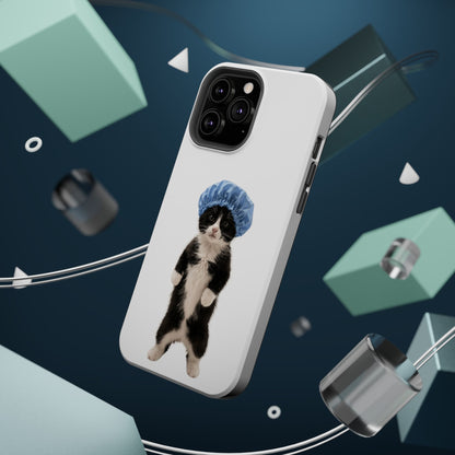 Cute Cat in Shower Cap Magnetic Impact-Resistant Phone Case